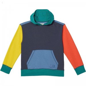 L.L.Bean Athleisure Hoodie Color-Block (Big Kids) Carbon Navy Color-Block ID-SXbJaN2s
