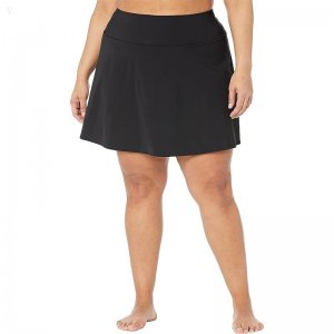 L.L.Bean Plus Size Shaping Swimwear Swim Skirt Black ID-oFaDlteZ