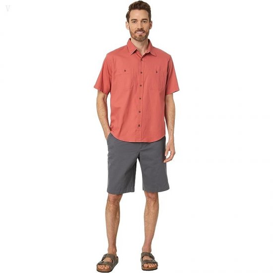 L.L.Bean Lakewashed Camp Shirt Short Sleeve Traditional Fit Mineral Red ID-M8SqcNqn