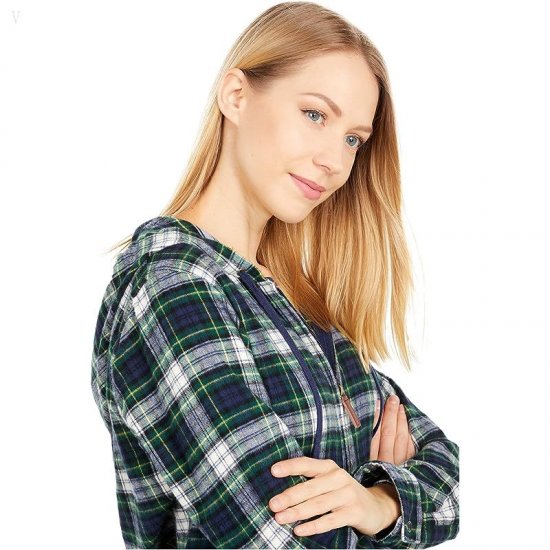 L.L.Bean Scotch Plaid Flannel Relaxed Fit Hoodie Dress Gordon ID-zsjv6s9g