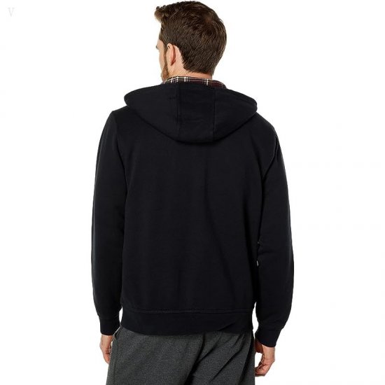 L.L.Bean Katahdin Iron Works Sweatshirt Flannel Lined Hooded Regular Ink Black/Deep Port ID-J2ijVjIx