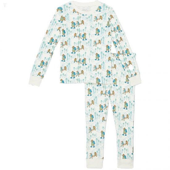 L.L.Bean Organic Cotton Fitted Pajamas (Toddler) Cream Hiking Animals ID-6hBvLBKA