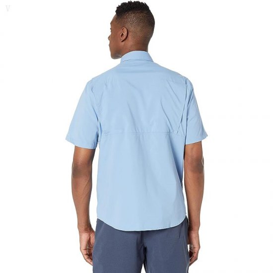 L.L.Bean Tropicwear Shirt Short Sleeve Soft Blue ID-7hG78TbO