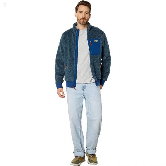 L.L.Bean Bean\'s Sherpa Fleece Jacket Regular Storm Blue/Collegiate Blue ID-fSO38Cz2