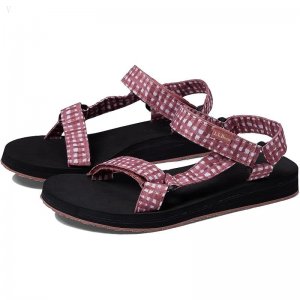 L.L.Bean Maine Isle 4 Point Sandal Print Mineral Red Gingham ID-b7uBNoP1