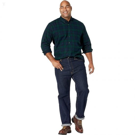 L.L.Bean Scotch Plaid Flannel Traditional Fit Shirt - Tall Black Watch ID-tMSHokSp