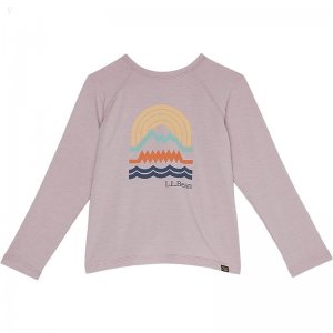 L.L.Bean Everyday Sun Smart Long Sleeve Tee (Little Kids) Light Mauve Geo ID-9FKk5rur
