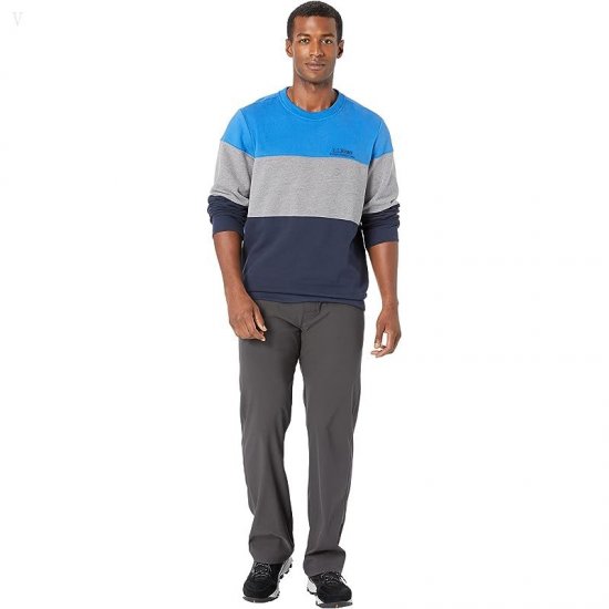L.L.Bean 1912 Sweatshirt Crew Neck Color-Block - Tall Classic Navy/Deep Sapphire ID-7oJm67Z1