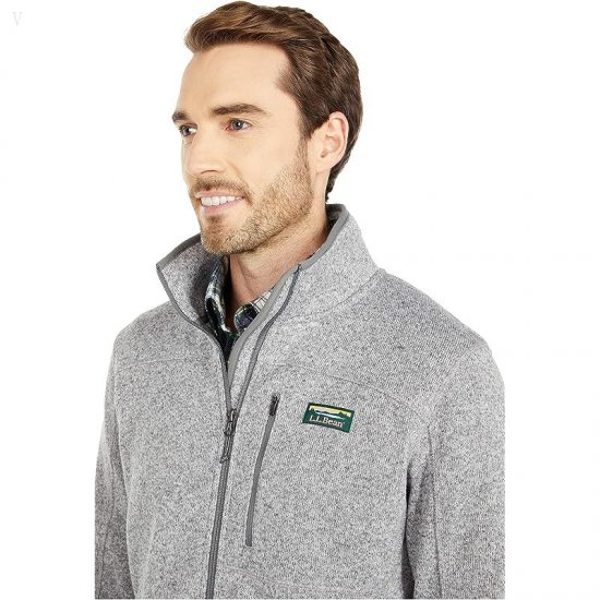 L.L.Bean Sweater Fleece Full Zip Jacket Grey Heather ID-VJ9UOc7O