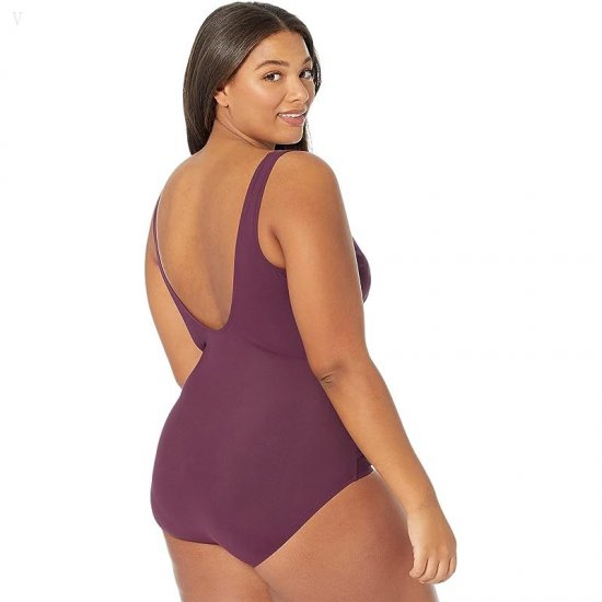 L.L.Bean Slimming Swimwear Tank Suit Royal Plum ID-um9itj96