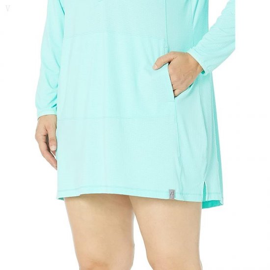 L.L.Bean Plus Size Sand Beach Cover-Up Hooded Tunic Beach Glass ID-tyu1PLZe