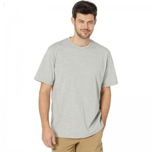 L.L.Bean Carefree Unshrinkable T-Shirt without Pocket Short Sleeve Gray Heather ID-XbKsm8ga