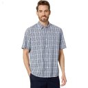 L.L.Bean Organic Seersucker Shirt Short Sleeve Slightly Fitted Plaid True Navy ID-Jz9qEfyf