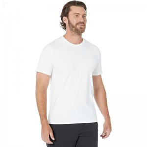 L.L.Bean Comfort Stretch Pima Short Sleeve Tee Shirt White ID-5zeeK7nm