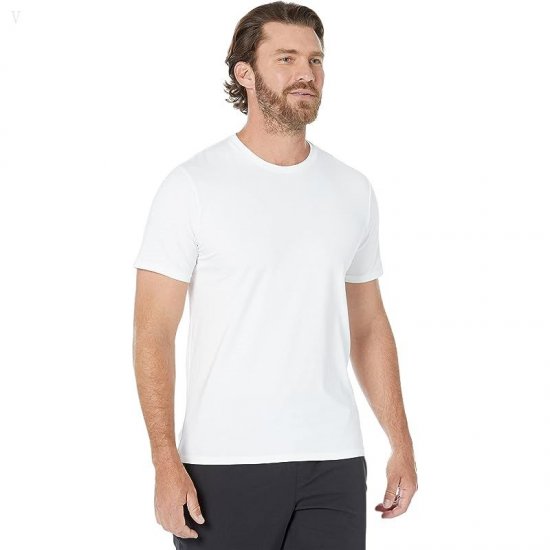 L.L.Bean Comfort Stretch Pima Short Sleeve Tee Shirt White ID-5zeeK7nm