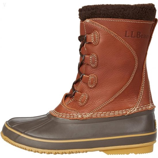 L.L.Bean Snow Boot Tumbled Leather Lace-Up Maple ID-kKLBbtvs