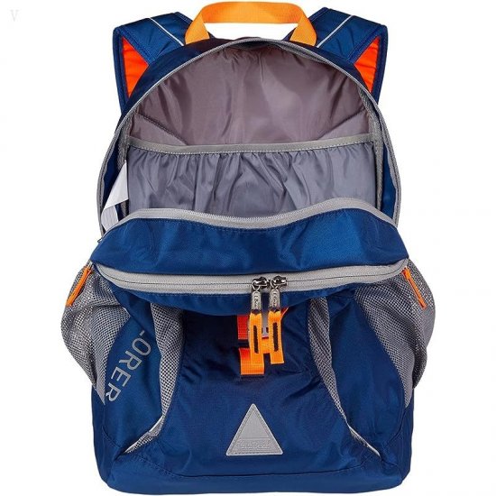L.L.Bean Kids Bean??s Explorer Backpack Color-Blocked III Ocean Blue/Electric Orange ID-XJ4jXmvc