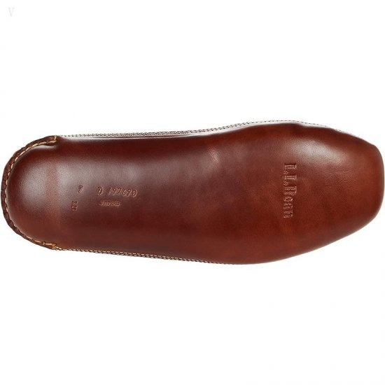 L.L.Bean Leather Double-Sole Slipper Leather Lined Brown ID-94wf22Ws