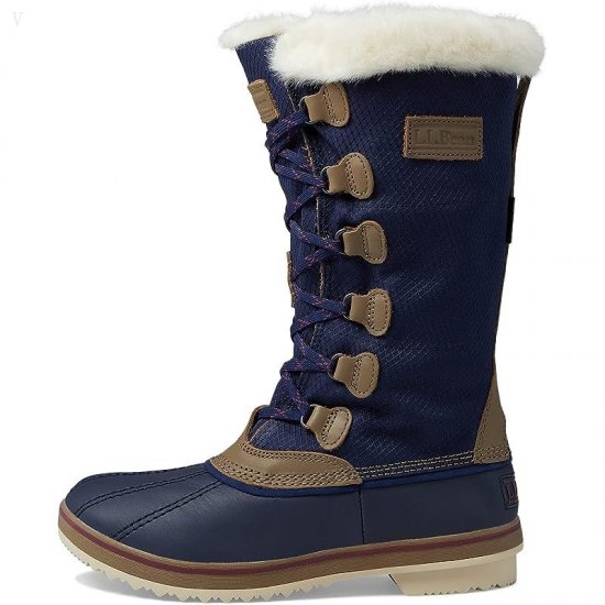 L.L.Bean Rangeley Pac Boot Tall Water Resistant Insulated Bright Navy/Taupe ID-bbkOdALp