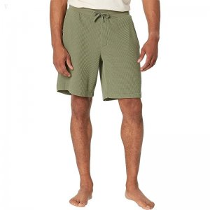 L.L.Bean Comfort Waffle Lounge Shorts Deep Olive ID-CyOfSLJ0