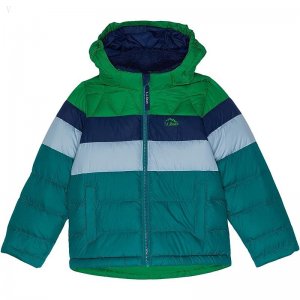 L.L.Bean Bean's Down Jacket Color-Block (Big Kids) Warm Teal ID-vndr8XvS