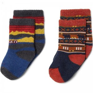 L.L.Bean Katahdin Socks 2-Pack (Infant/Toddler) Ocean Blue/Adobe ID-0ltymhGR