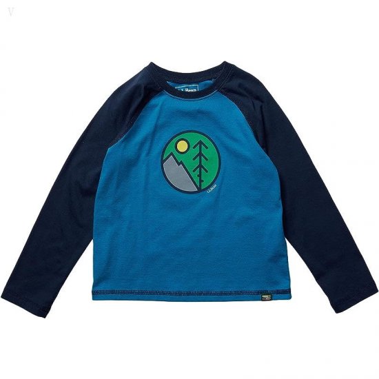 L.L.Bean Organic Baseball Tee (Little Kids) Astral Blue Circle ID-8gOcc7p1
