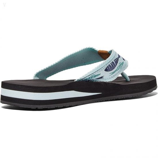 L.L.Bean Classic Maine Isle Flip-Flop 3 Motif Aqua Light/Soft Juniper Woodblock Fish ID-mfIqCiyp