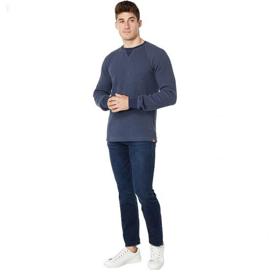 L.L.Bean Signature Waffle Crew Regular Indigo Heather ID-2CuZiTdQ