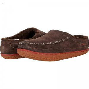 L.L.Bean Mountain Slipper Scuff Bean Boot Brown ID-HxpC1xI4