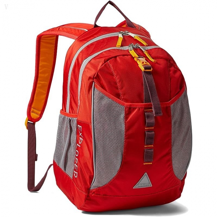 L.L.Bean Kids Bean??s Explorer Backpack Color-Blocked III Vibrant Red/Burgundy ID-paBxN1rp - Click Image to Close