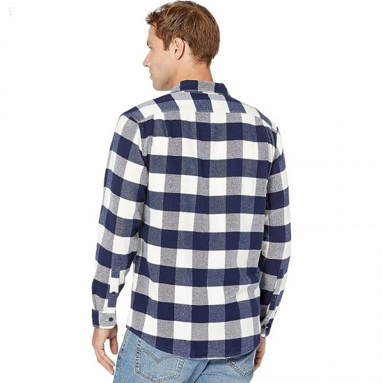 L.L.Bean Organic Flannel Shirt Slightly Fitted Regular Bright Navy ID-kDVkBl3B