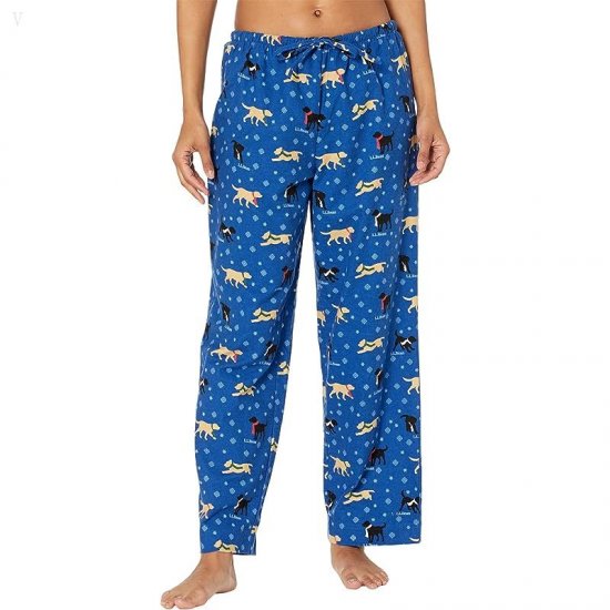 L.L.Bean Cozy Pajama Set Print Bright Blue Dog ID-acIJ8ZBb
