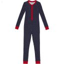 L.L.Bean Organic Cotton Fitted One-Piece (Big Kids) Classic Navy Bird's Eye ID-I0XVd1km