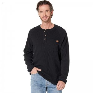 L.L.Bean BeanBuilt Waffle Henley Midnight Black ID-XY4J2Yw2