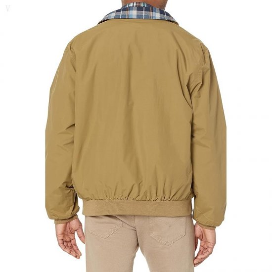 L.L.Bean Warm-Up Jacket Flannel Lined Regular Fatigue Green ID-hd6tfUWg