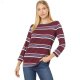 L.L.Bean Soft Stretch Supima Boatneck 3/4 Sleeve Stripe Deep Wine Multi Stripe ID-En2DmqXz L.L.Bean Soft Stretch Supima Boatneck 3/4 Sleeve Stripe Deep Wine Multi Stripe ID-En2DmqXz