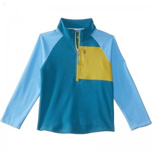 L.L.Bean Fitness Fleece 1/4 Zip (Little Kids) Mallard Teal/Cool Blue ID-ysZN6iMj
