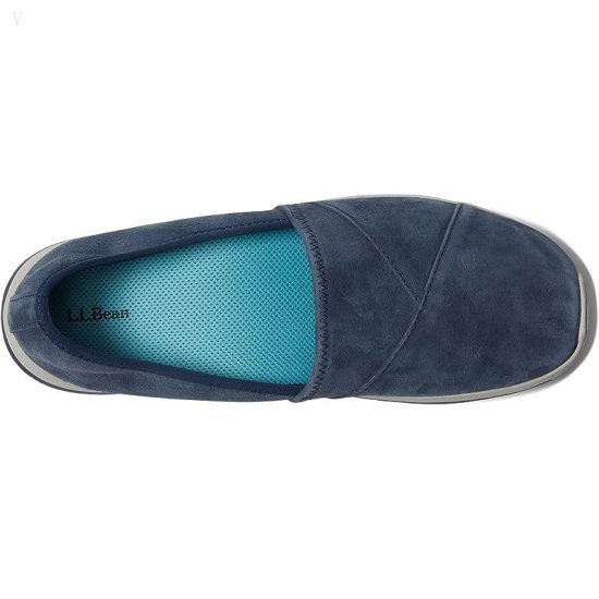 L.L.Bean Back Cove Stretch Slip-Ons Nubuck Dark Indigo ID-DusFxhTO