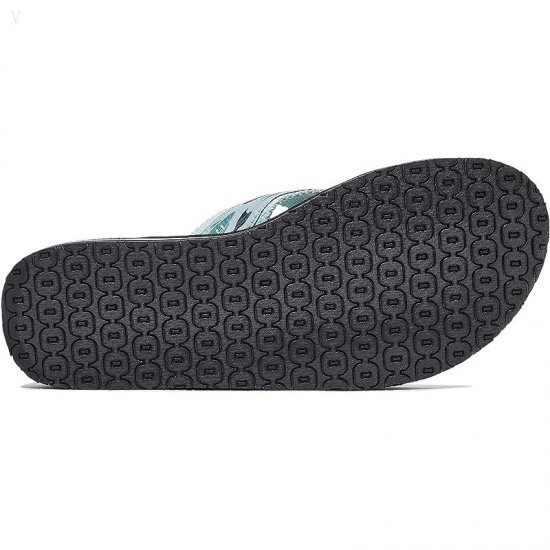 L.L.Bean Classic Maine Isle Flip-Flop 3 Motif Aqua Light/Soft Juniper Woodblock Fish ID-mfIqCiyp