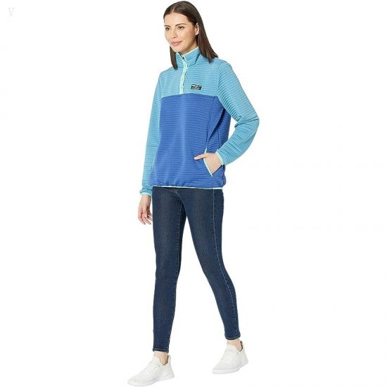L.L.Bean Airlight Knit Pullover Color-Block Astral Blue/Indigo Ink ID-oYuG3xL0