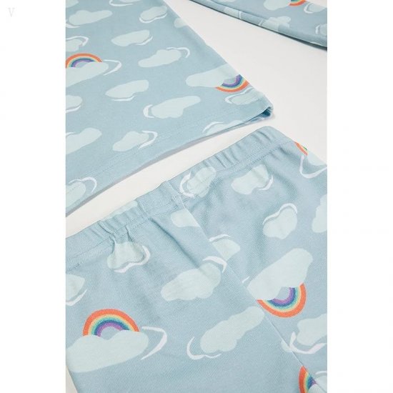 L.L.Bean Organic Cotton Fitted Pajamas (Little Kids) Foggy Blue Clouds ID-682YjPrD