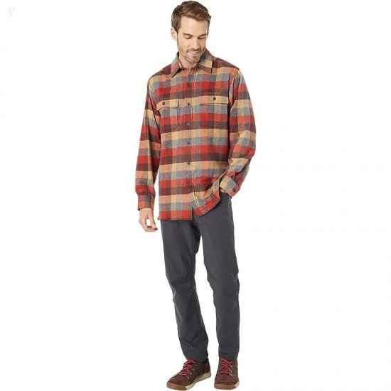 L.L.Bean Chamois Shirt Plaid Regular Apple Cinnamon ID-ekM8Ky4s