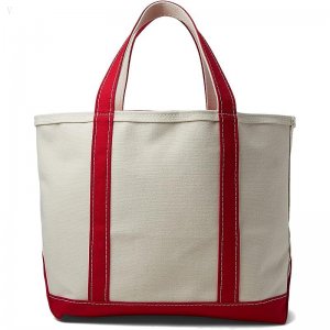 L.L.Bean Zip Top Boat and Tote Medium Red Trim ID-jiTiQlmB
