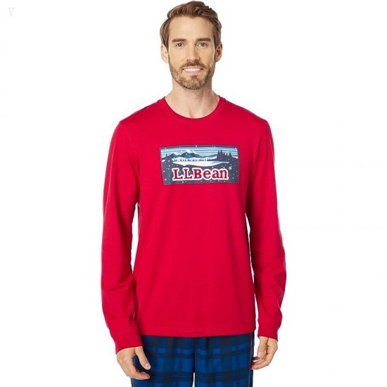 L.L.Bean Camp Pajamas Set Regular Nautical Red ID-YtGuuPjz