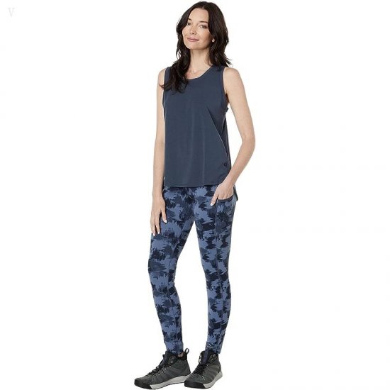 L.L.Bean Boundless Performance Pocket Tights Print Vintage Indigo Blurry Camo ID-BQrv4NGd