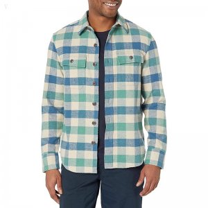 L.L.Bean Signature Chamois Print Moonlight Blue Plaid ID-rGqOnw5V