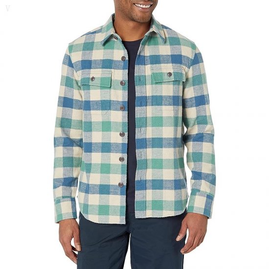 L.L.Bean Signature Chamois Print Moonlight Blue Plaid ID-rGqOnw5V