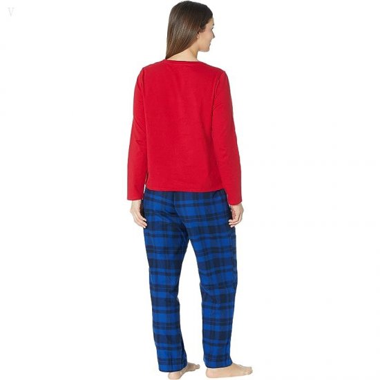 L.L.Bean Petite Camp Pajama Set Nautical Red ID-wPK5E76C