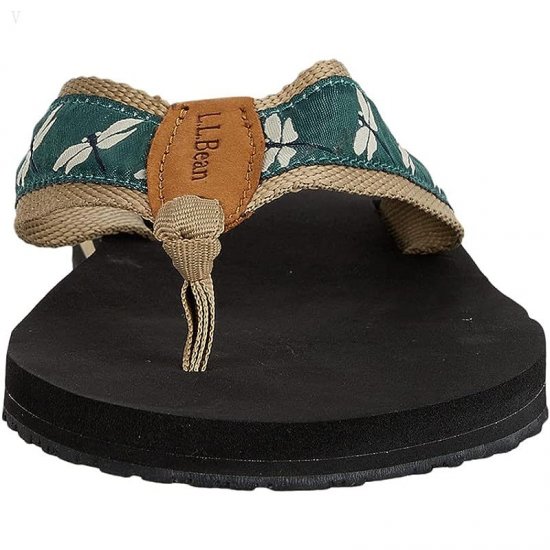 L.L.Bean Classic Maine Isle Flip-Flop 3 Motif Dragonfly/Pine ID-ZuN55XeT